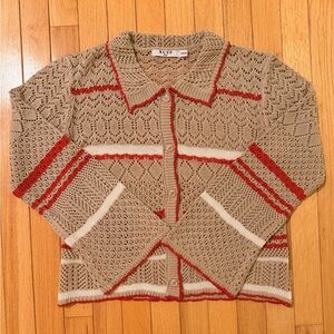 Vintage crochet knit cardigan - XXS/XS